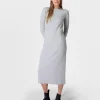 Sweaty Betty Ribbed Long Sleeve Midi Dress