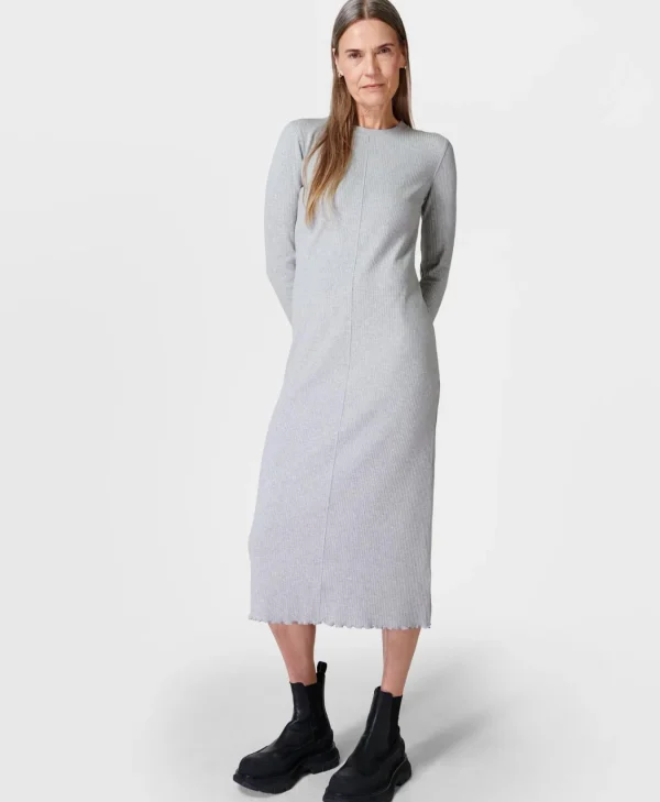 Sweaty Betty Ribbed Long Sleeve Midi Dress