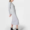 Sweaty Betty Ribbed Long Sleeve Midi Dress