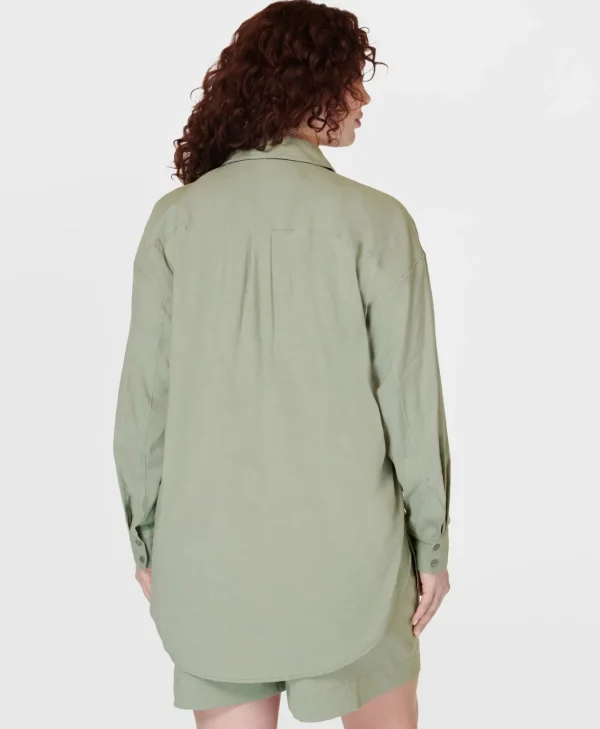 Sweaty Betty Summer Stretch Linen Utility Shirt